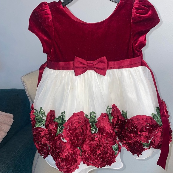 Baby Girls American Princess 18M Formal Maroon and White Dress - Picture 1 of 4